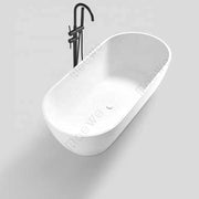 Oval Artificial Stone Bathtub Solid Surface Freestanding Bathtub Resin Cast Stone Bathtub Carpet Soaking Bathtub 