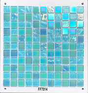 Modern colorful iridescent square crystal glass mosaic tiles 4mm thick for exterior wall decoration of villas 