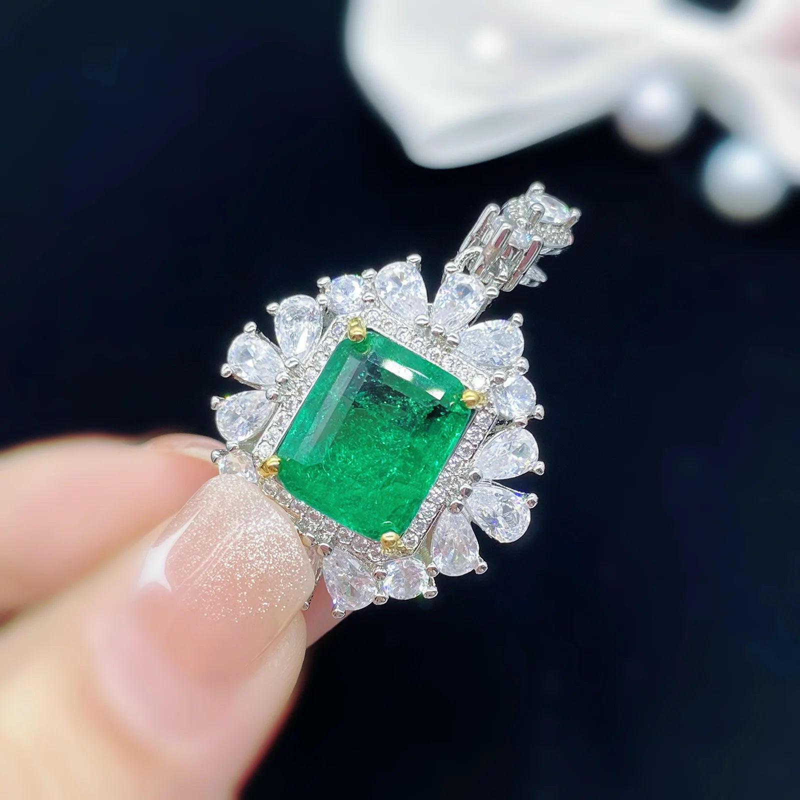 Dây Chuyền Sapphire Bạc 925 Cao Cấp Cho Nữ