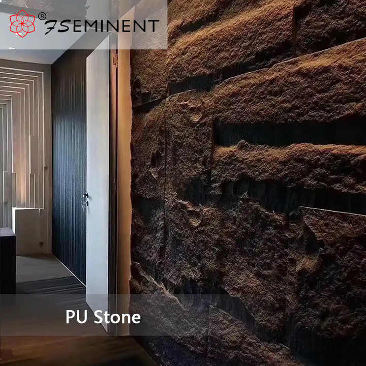Polyurethane Wall Panels 3D Artificial Stone Brick Mushroom Exterior Wall Pu Stone for Home Decoration 