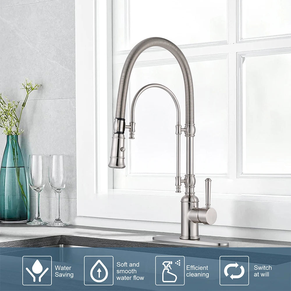 Vòi nước bếp kim loại đồng cao cấp