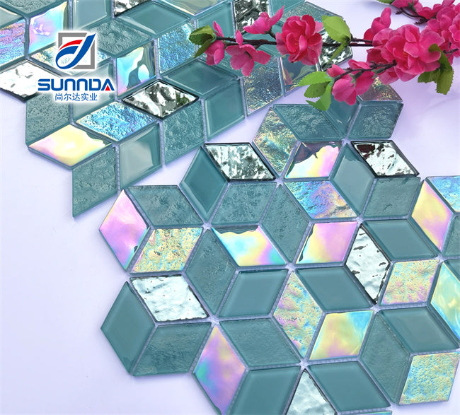 Decorative tiles for swimming pool, kitchen, bathroom made of marble, ceramic, glass, metal, customized size 