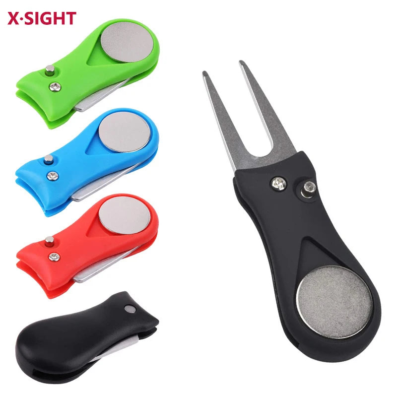 Golf Divot Repair Tool with Convenient Magnetic Marker