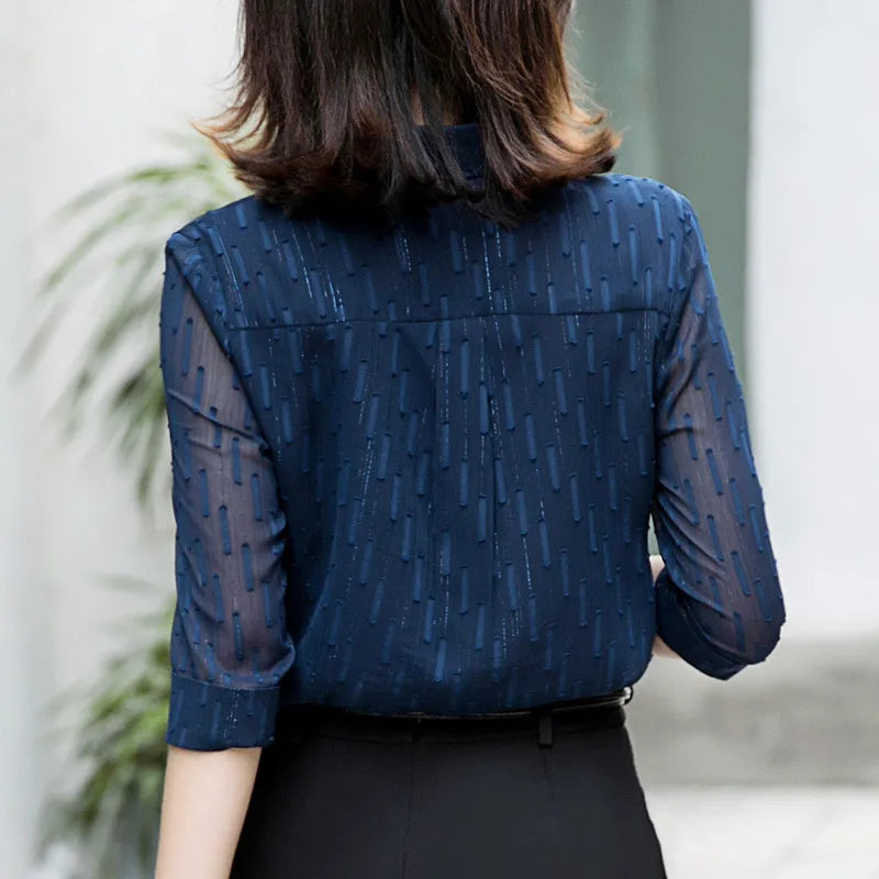 Áo Sơ Mi Nữ Công Sở Tay Lỡ Vải Voan 2022