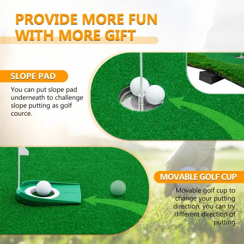 10x5FT 3-Hole Premium Indoor Outdoor Golf Practice Mat