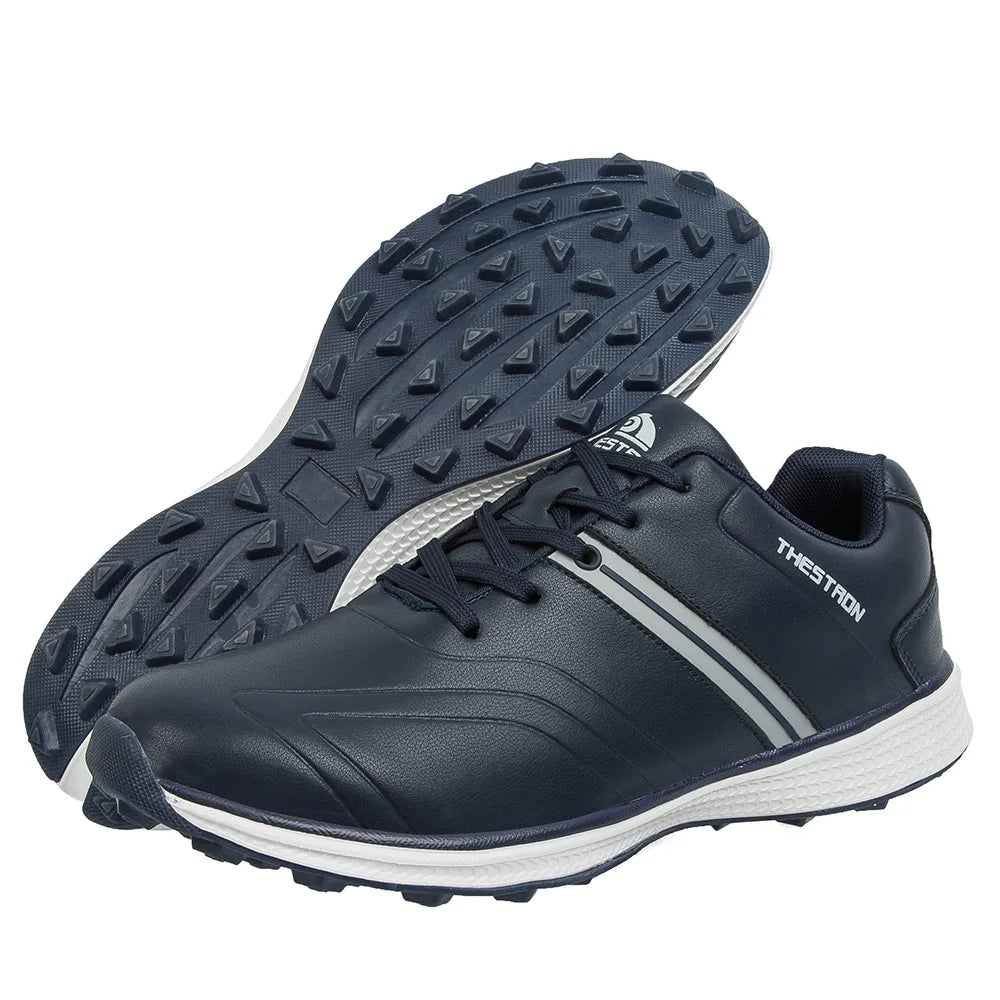 Men's Lightweight Leather Shoes Custom Made for Golf &amp; Outdoor Badminton