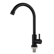304 Stainless Steel Single Handle Kitchen Sink Faucet, Matte Black 