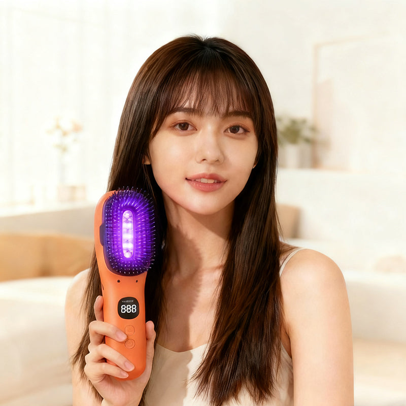 Electric Scalp Massager for Hair Growth and Hair Straightener with Comb 2 in 1 