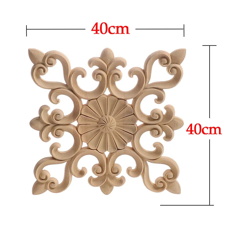 Wood Mouldings Wood Carving Door Onlay Wood Applique Wood Decal Antique Retro Modern Long Leaves Wooden Cabinet Furniture Corner