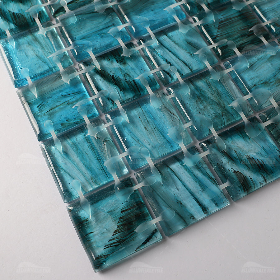 Bluwhale Amber Glass Mosaic Tiles 