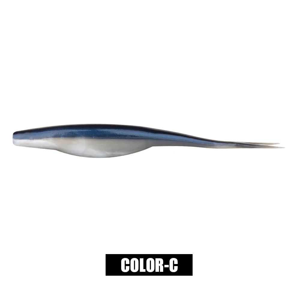 Spinpoler TPR Floating 5”Jerk Bait Shad Minnow Soft Fishing Lure 10x Tough Artificial Bait Split Tail Drop Shot Bass Pike Zander - Daisan Mart