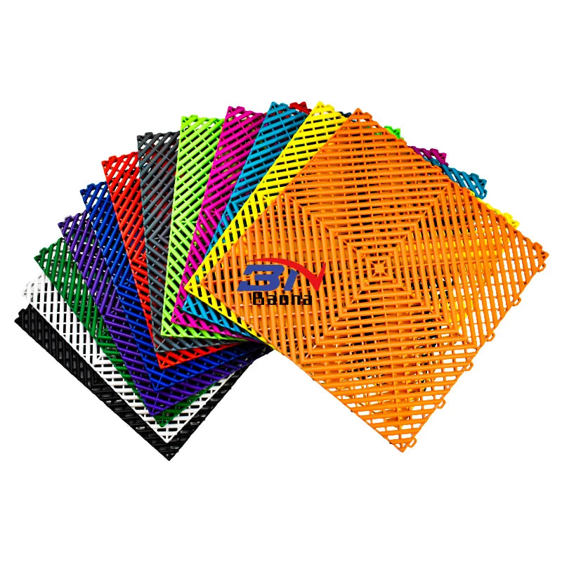 Modular Vented Floor Tiles for Garage Workshop - Anti-Slip Surface, Quick Drain Design - Daisan Mart