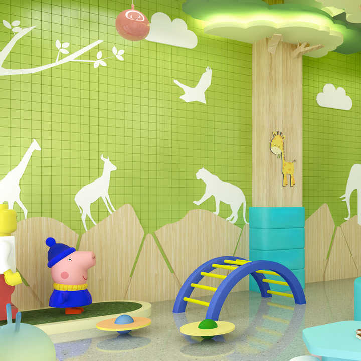 Glazed Acrylic Ceramic Wall and Floor Tiles for Kids, Playground/Living Room/School/Kindergarten 