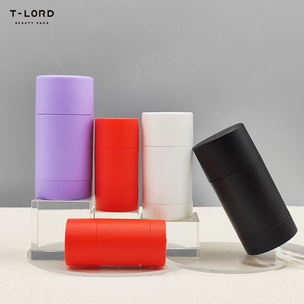 Factory wholesale cute plastic empty lipstick/balm tube cylindrical shape with screw cap,custom logo,for kids 