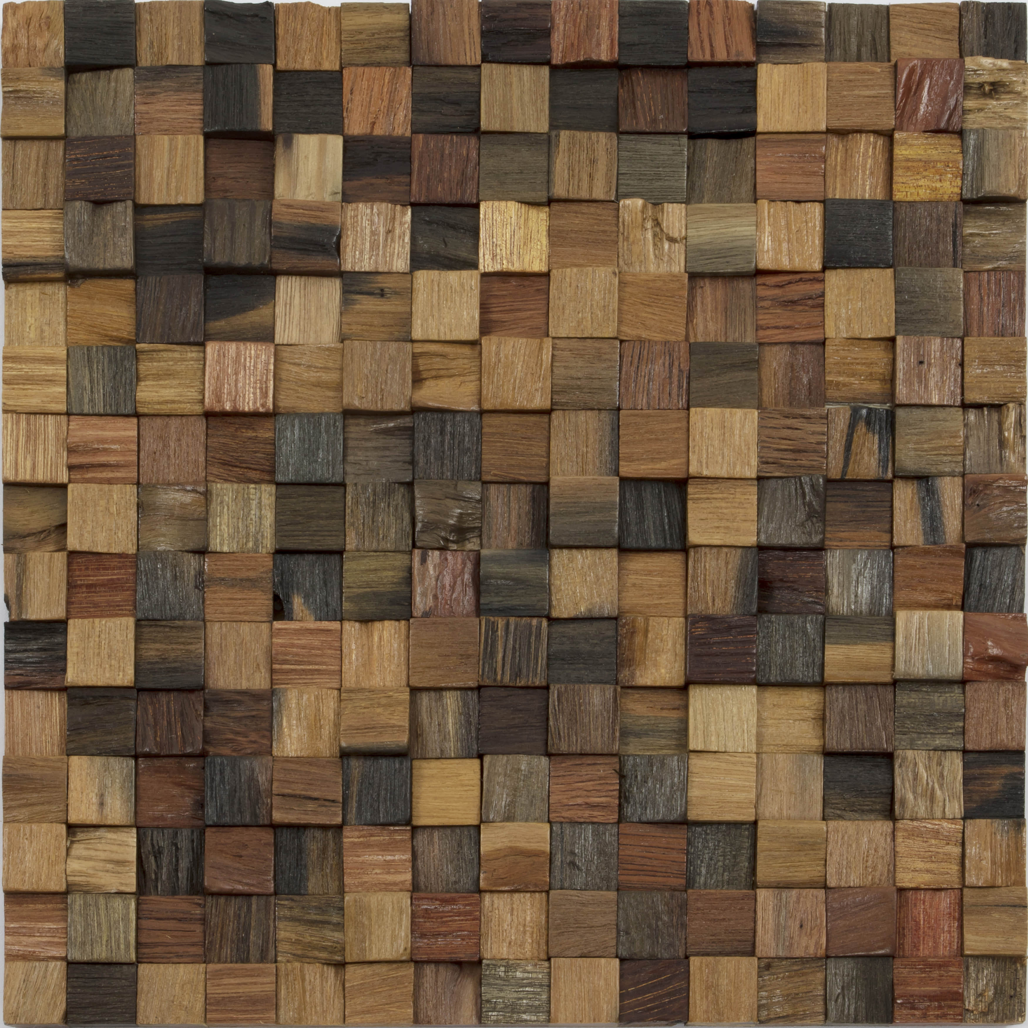 OEM&amp;ODM manufacturer brown square wood mosaic bathroom wall tiles 