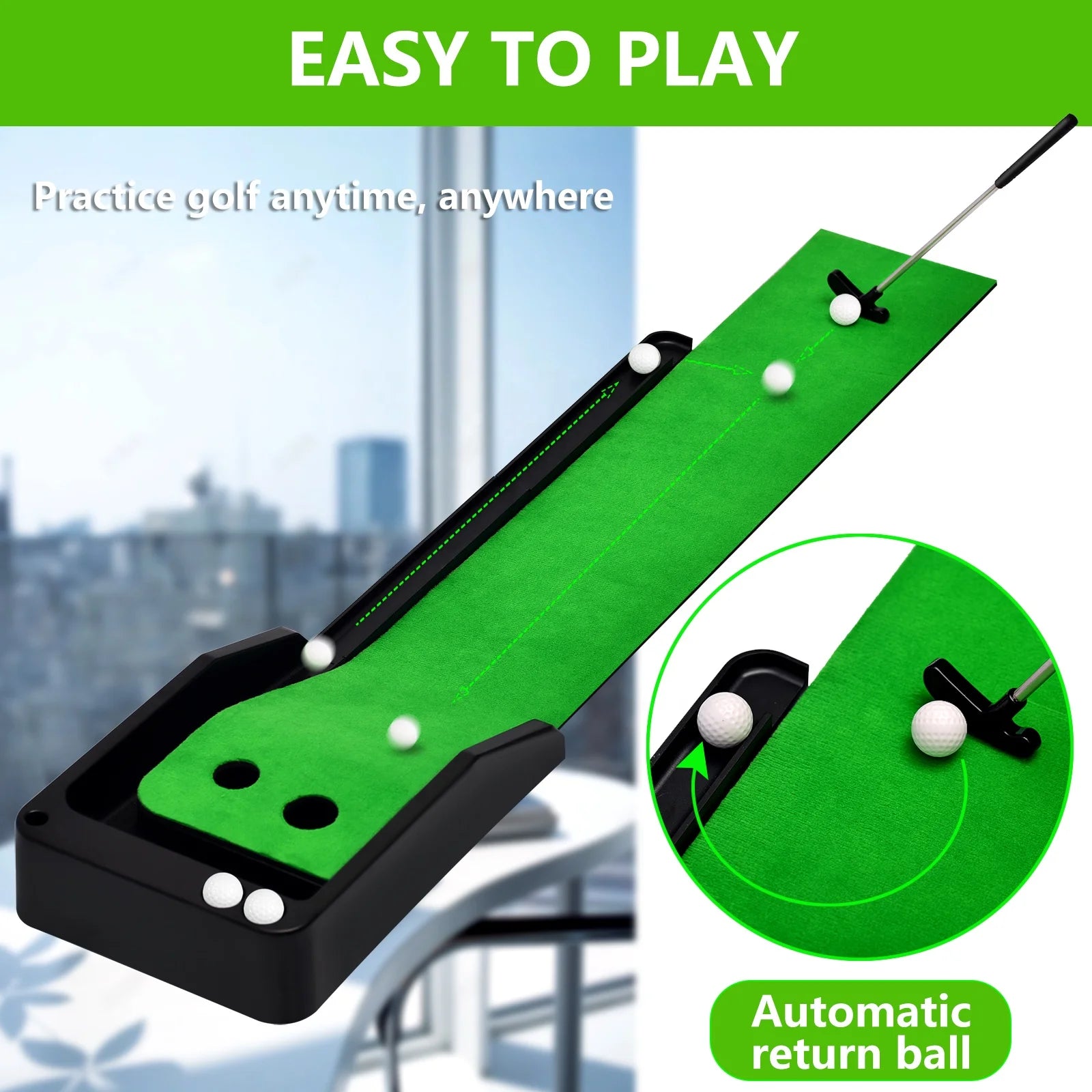 Thảm Tập Golf Mini Tự Động Trả Bóng Chuyên Nghiệp