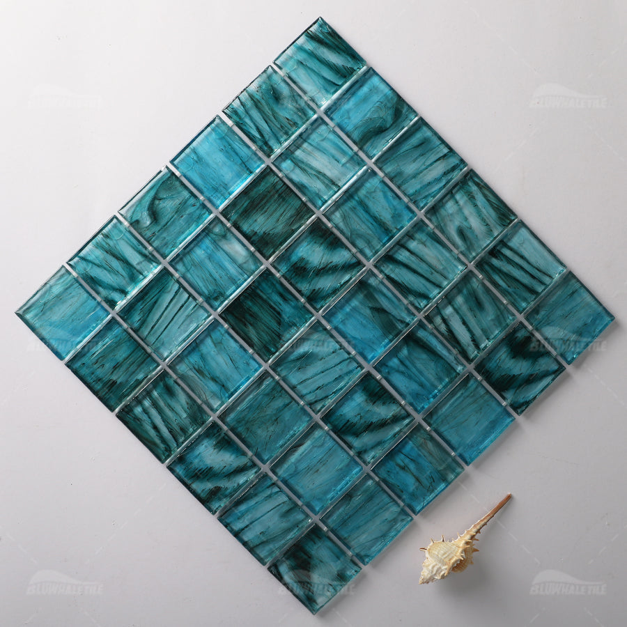 Bluwhale Amber Glass Mosaic Tiles 