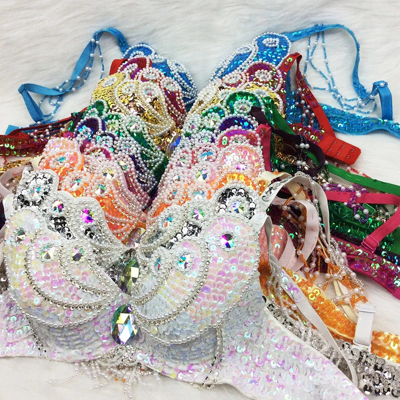 Áo Bra Múa Bụng Đính Hạt Sequin Gợi Cảm Sân Khấu - Daisan Mart