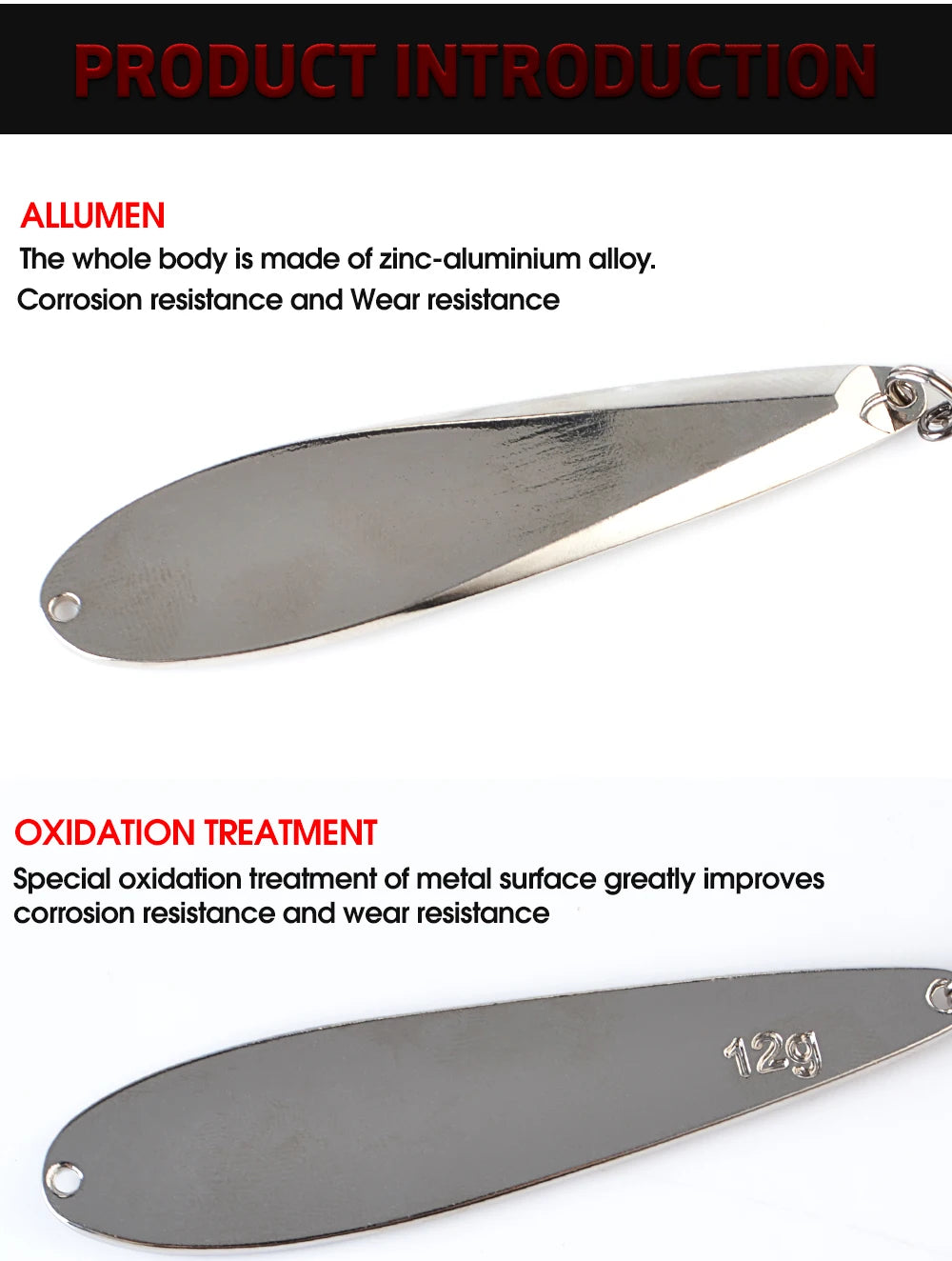 Gold and Silver Vertical Ice Fishing Lure 73mm 12g Sea Bass Mackerel