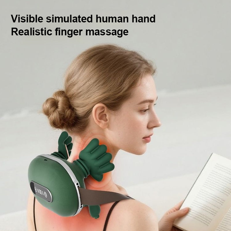 Máy mát xa cổ và vai Shiatsu thông minh hình bàn tay, 3 chế độ nhào bóp, nâng cấp 2025 - Daisan Mart