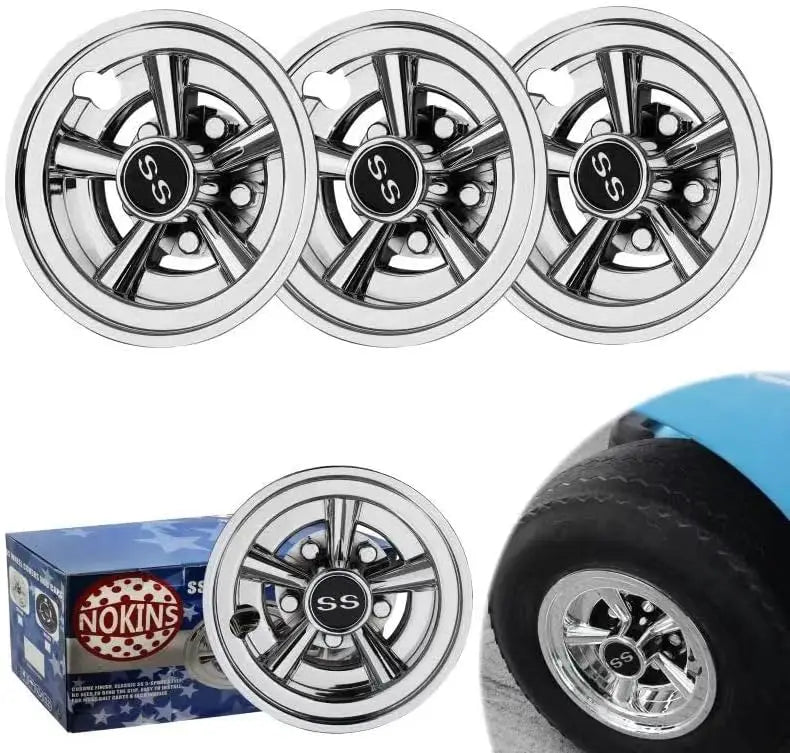 Set of 4 8 Inch SS Wheel Covers for EZGO Yamaha Golf Carts