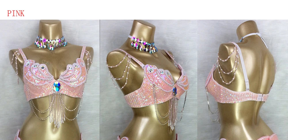 Áo Bra Múa Bụng Đính Hạt Sequin Gợi Cảm Sân Khấu - Daisan Mart