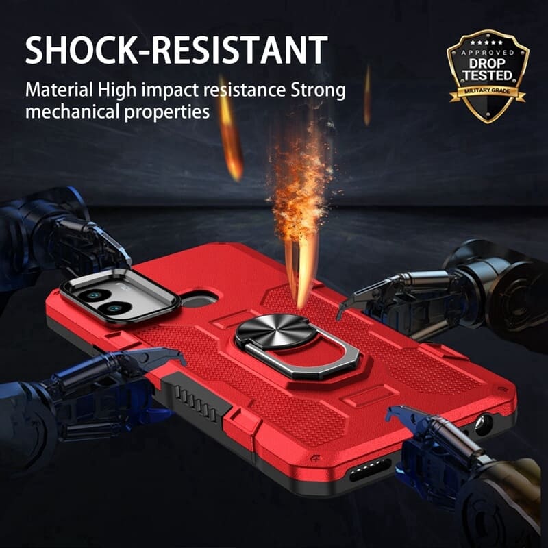 Wholesale TPU+PC Magnetic High Precision Anti-knock Shockproof Mobile Phone Case with Wireless Charging Ring Holder for Infinix 