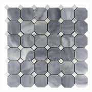Floor Wall Bathroom Kitchen Wall Tile Polished Mosaic Bardiglio Marble 3" Octagon Mosaic Tile