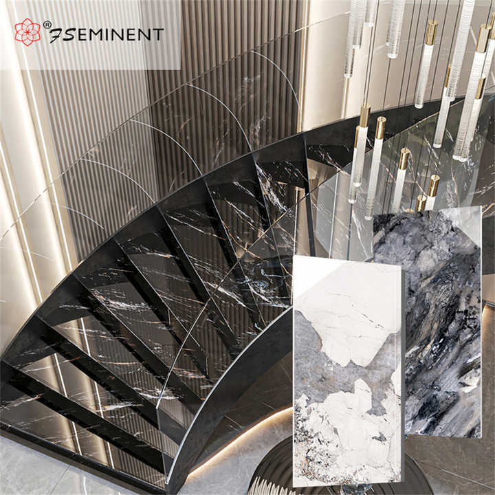 Interior Outdoor Decoration Building Materials Stairs Living Room Glazed Porcelain Interior Floor Stairs Floor Tiles 