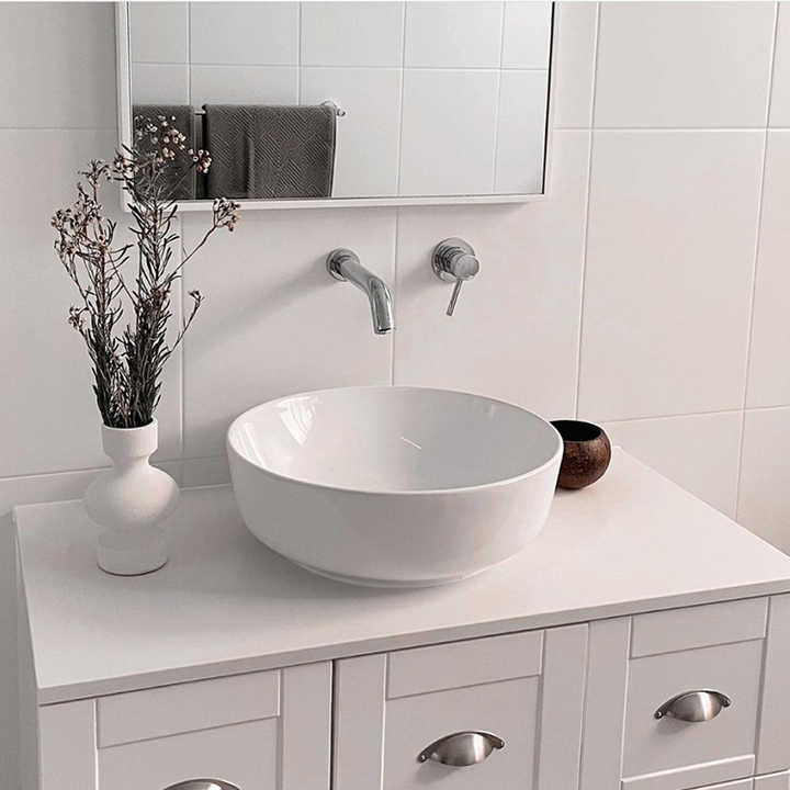 Modern Design Bathroom Mirror Cabinet Artificial Sintered Stone Sink Durable Melamine Panels Stainless Steel Frame Material MDF 