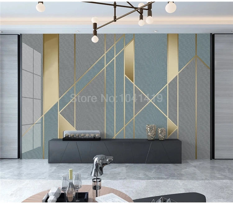 Custom 3D Wall Mural Modern Simple Geometric Line Photo Wallpaper Living Room TV Sofa Bedroom Wall Painting Papel De Parede 3 D