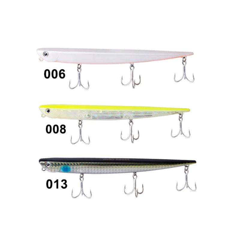 Hunthouse fishing lure pencil 99mm 18.5g 155mm 31.5g swimbait set ruf manic bait sinking origin hook for sea bass bluefish perch