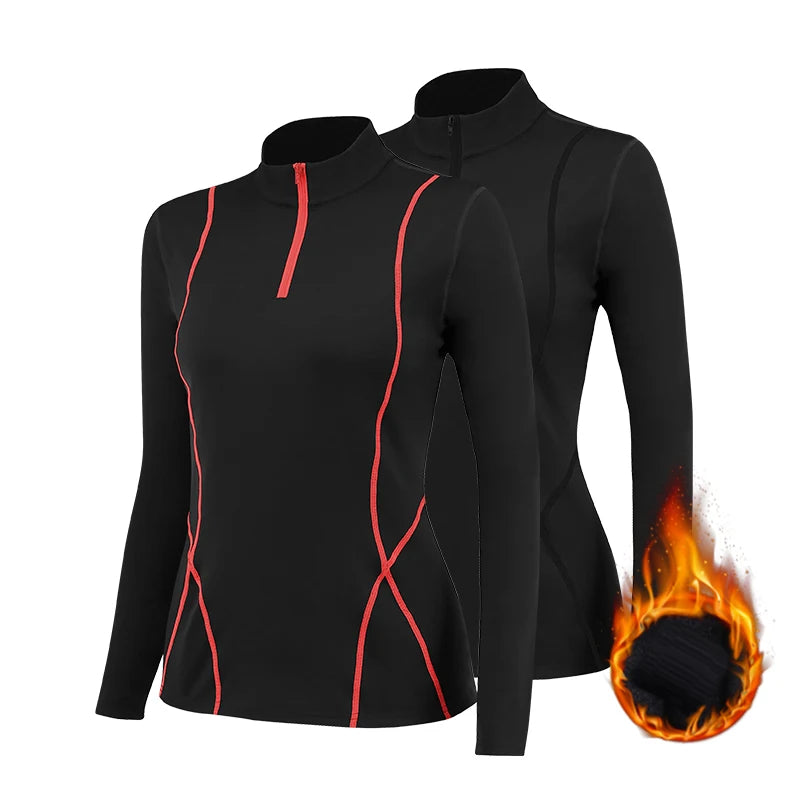 Áo Thun Nữ Giữ Nhiệt Tập Yoga Dài Tay Thoải Mái