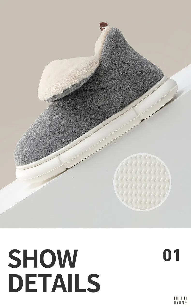 Warm Women's Cotton Boots 2026 - High-Soled Felt Flats