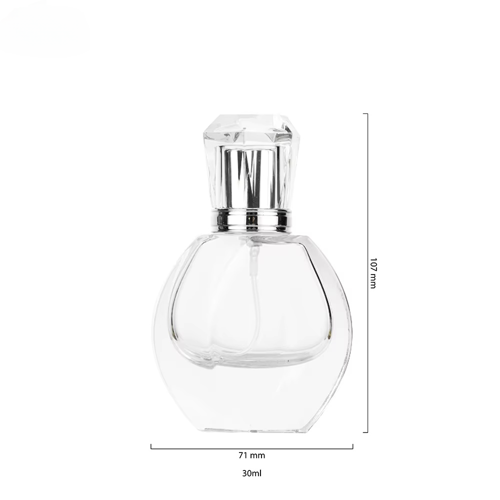 Luxury square flat glass serum perfume diffuser bottle 