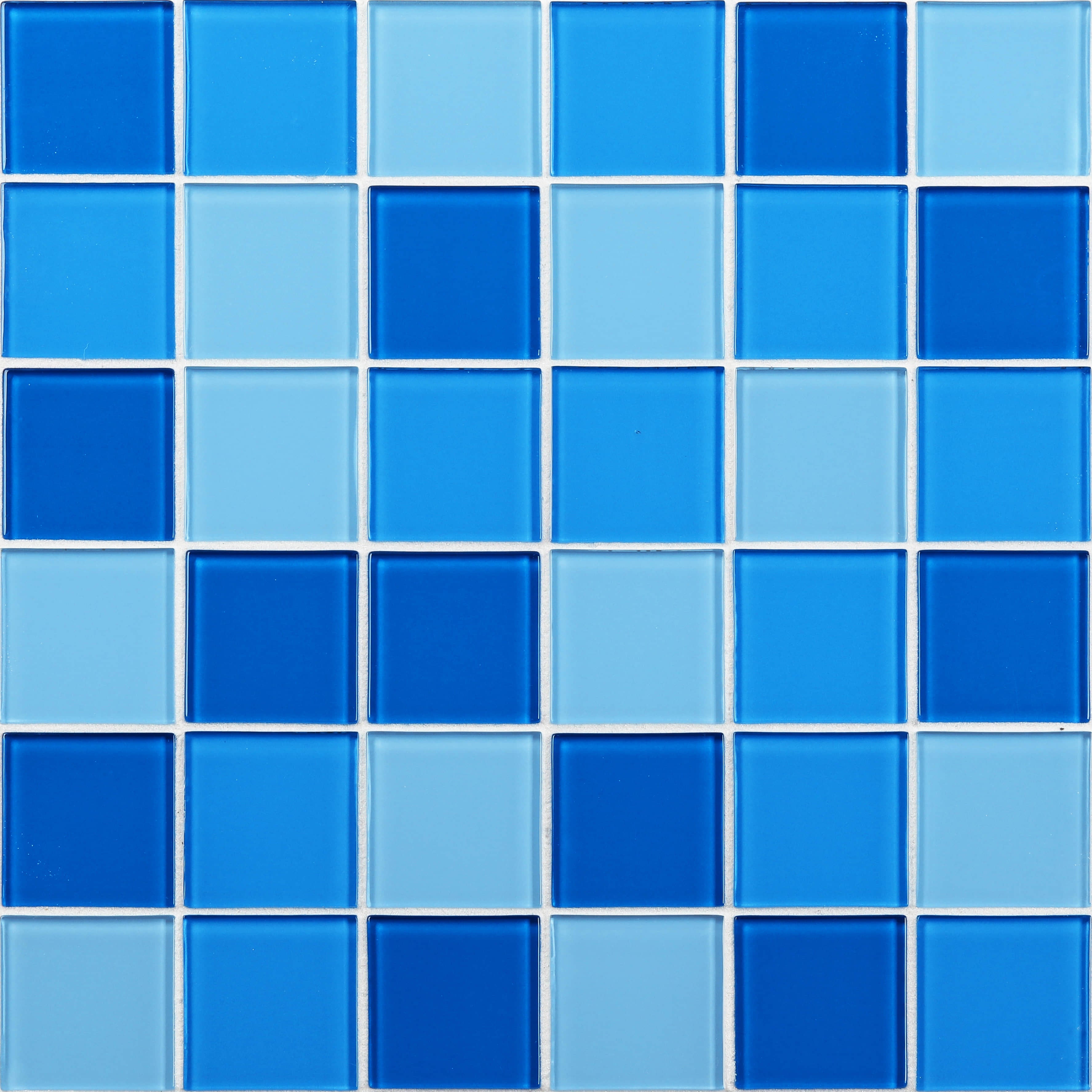 GLASS MOSAIC 48x48, TURQUOISE, VINTAGE STYLE, 4MM, FOR WALL 