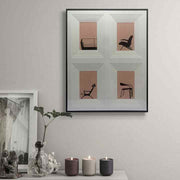 JZ Home Decor Mixed Media Art Frames Handmade Abstract Paintings Layering Mat Large 3D Wall Hanging 