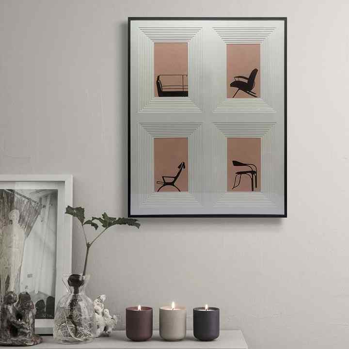 JZ Home Decor Mixed Media Art Frames Handmade Abstract Paintings Layering Mat Large 3D Wall Hanging 