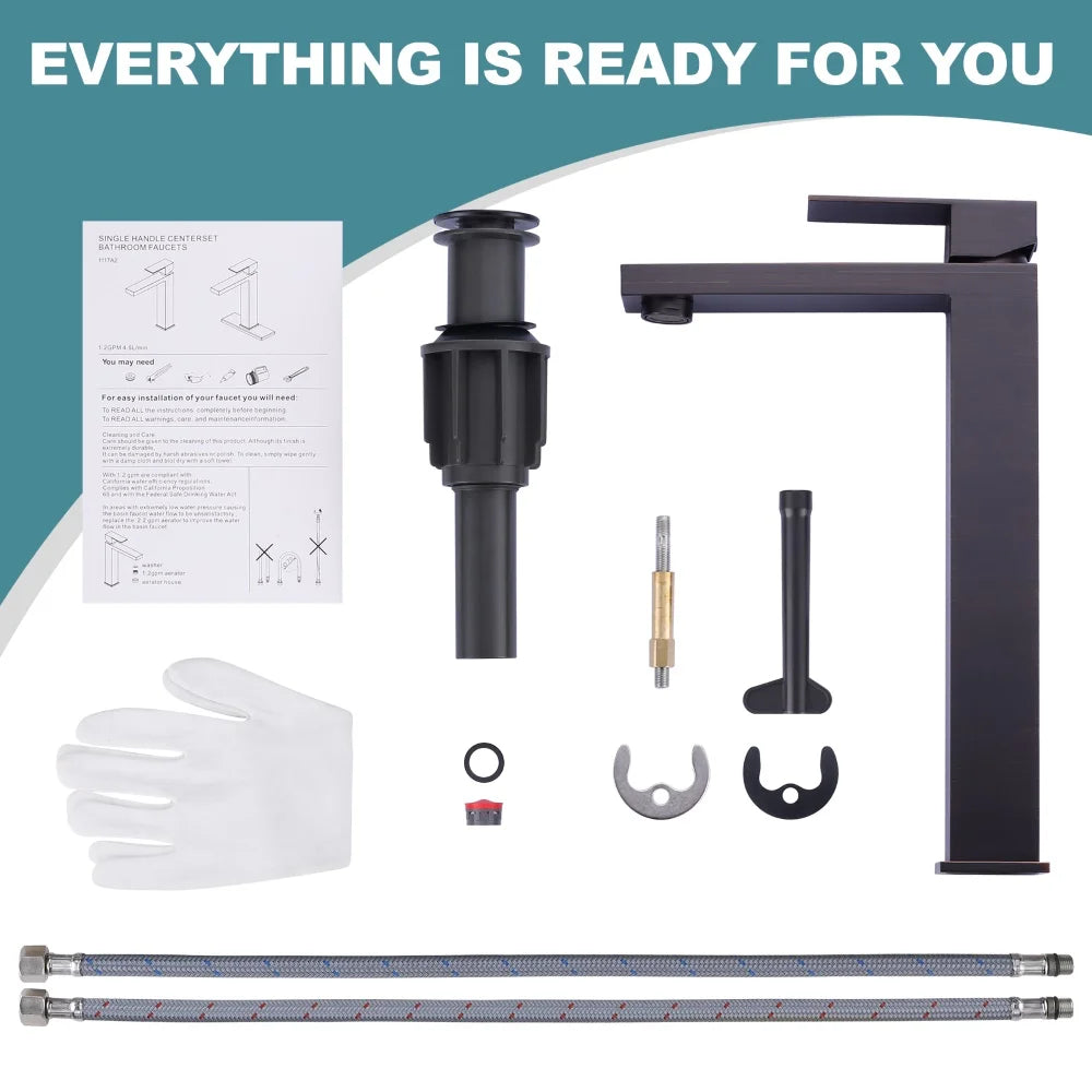 Modern Single Hole Stainless Steel 304 Wash Basin Faucet Hot and Cold Oil Rubbed Bronze Bathroom Countertop Mounted Basin Faucet - Daisan Mart
