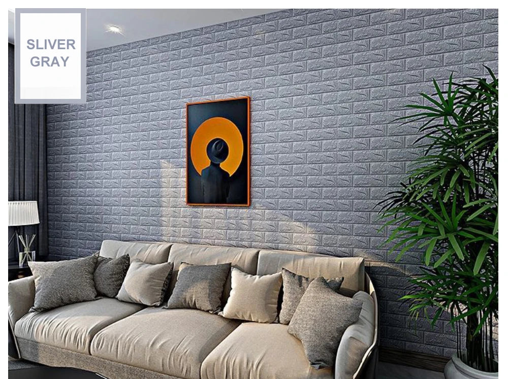 3D Brick Wall Sticker Strong three-dimensional 77*70cm Monochrome and Retro adesivos de parede paper Bring the fun of home life - Daisan Mart
