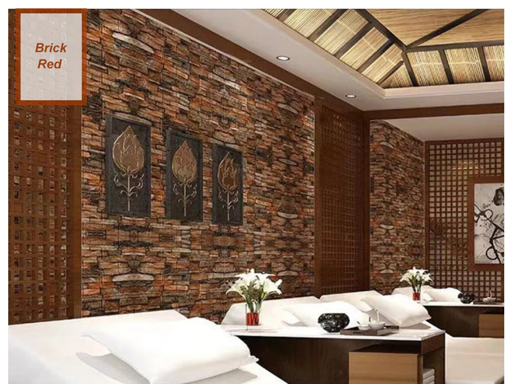 3D Brick Wall Sticker Strong three-dimensional 77*70cm Monochrome and Retro adesivos de parede paper Bring the fun of home life - Daisan Mart