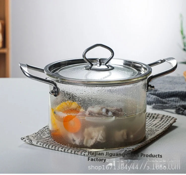Nồi Lẩu Thủy Tinh Borosilicate Inox Đa Năng Cao Cấp