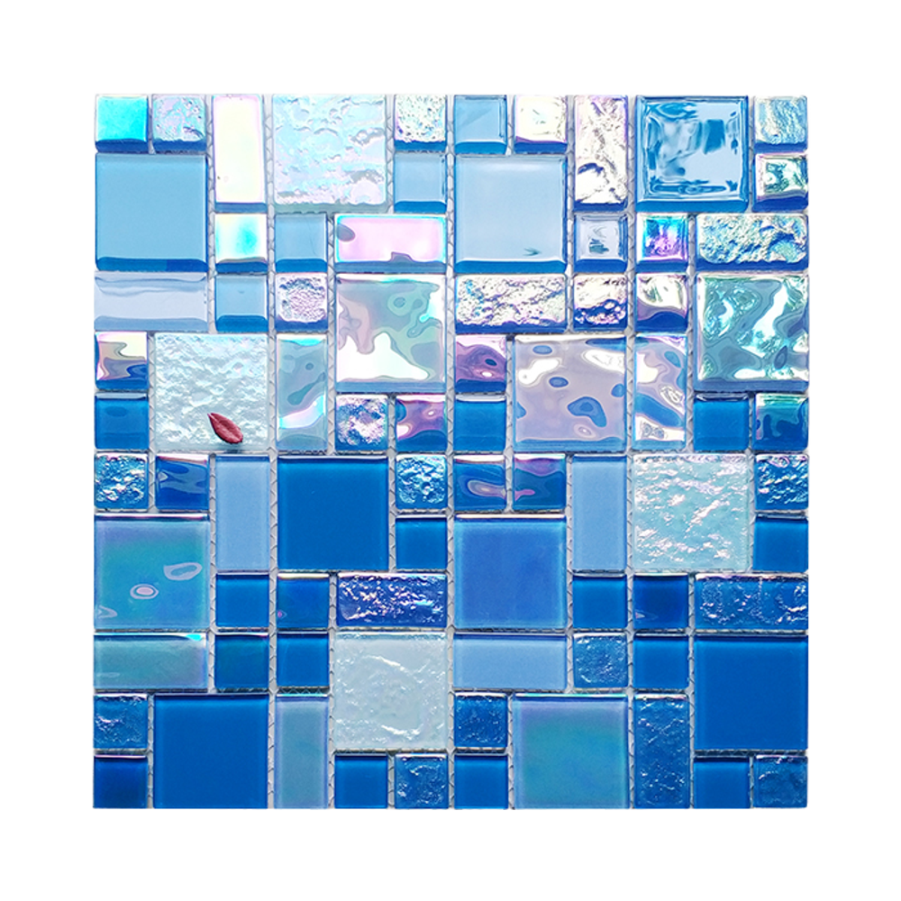 Modern glossy glass mosaic tile, 4mm thick 