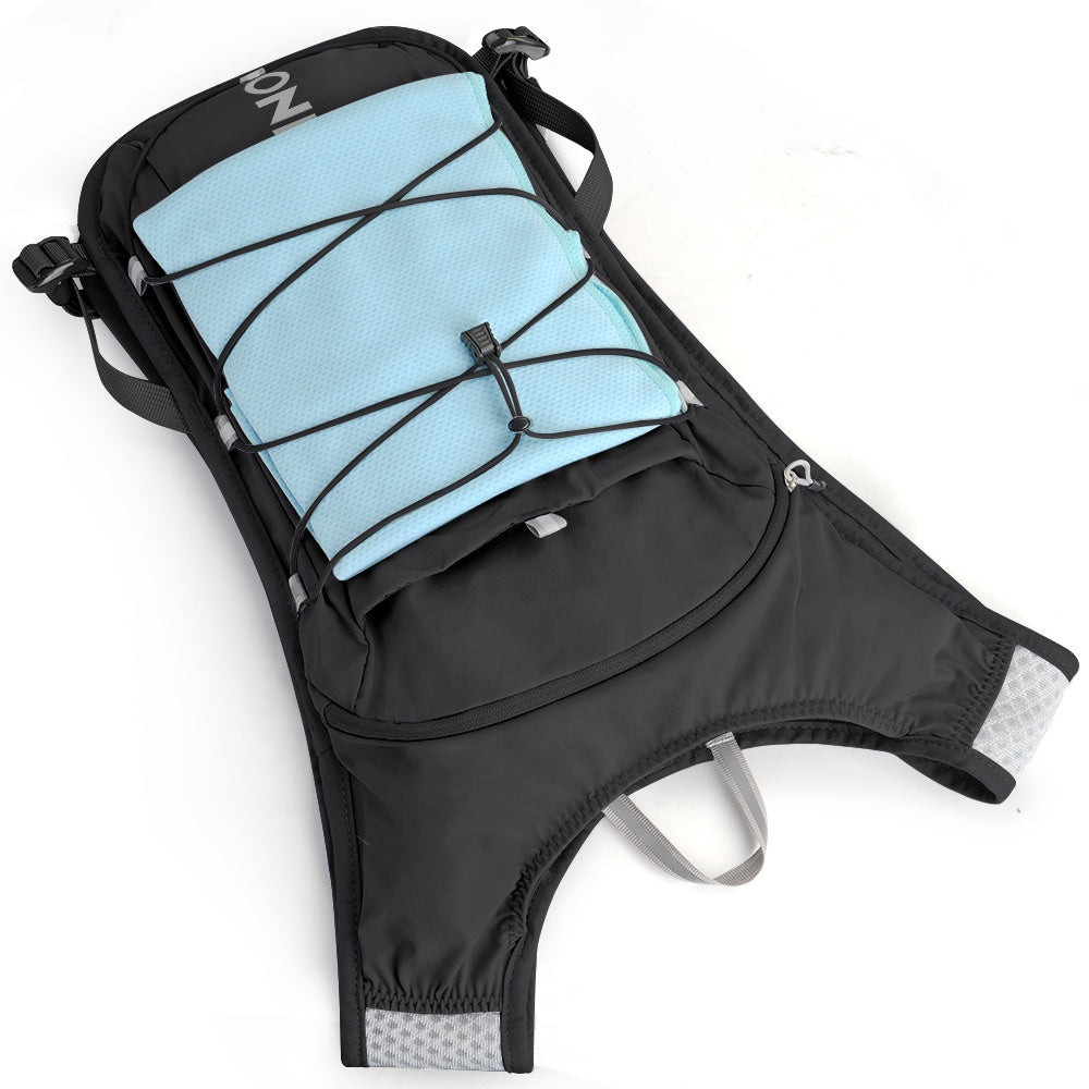 Áo vest chạy bộ cấp nước phản quang nylon dành cho nam nữ đi đường mòn ngoài trời, dùng cho marathon, đạp xe, có lớp lót polyester.