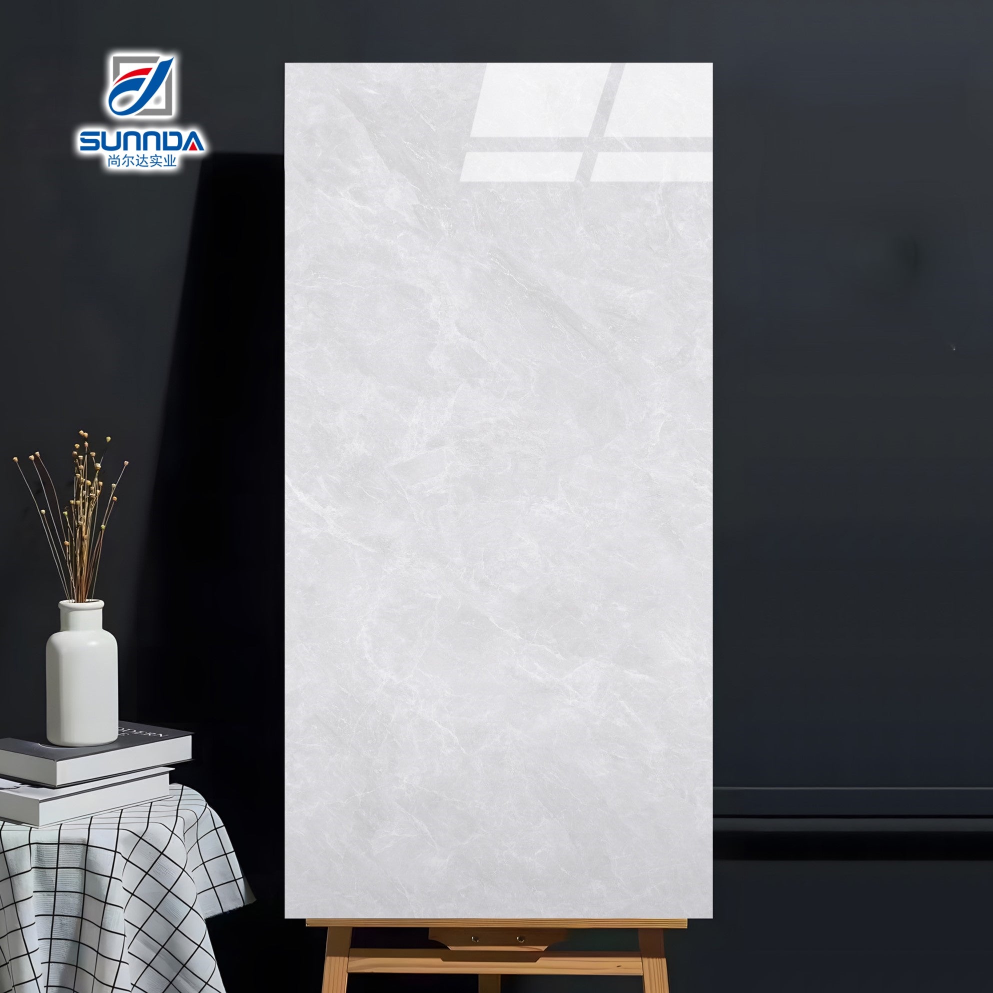 Gạch men lát tường và sàn nhà bếp/phòng tắm vân đá cẩm thạch Calacatta bóng mượt 600x1200mm