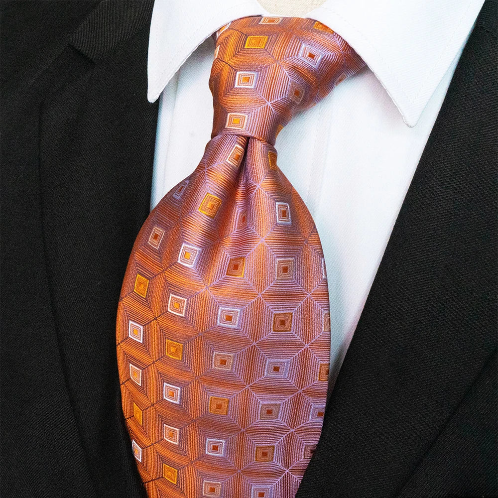 Cà vạt lụa nam họa tiết caro cổ điển thủ công