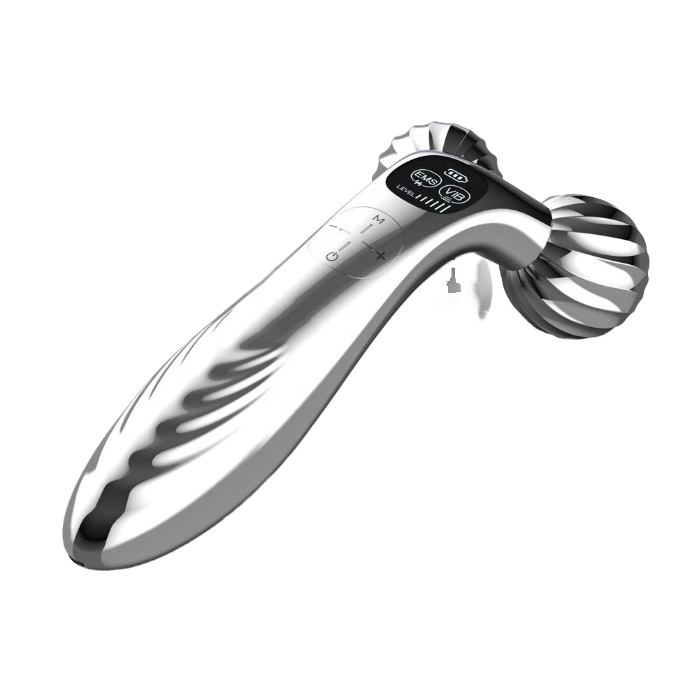 Handheld body massager made of ABS material, rechargeable, US plug, Gua Sha set, vibrating ball roller, anti-puffiness. 