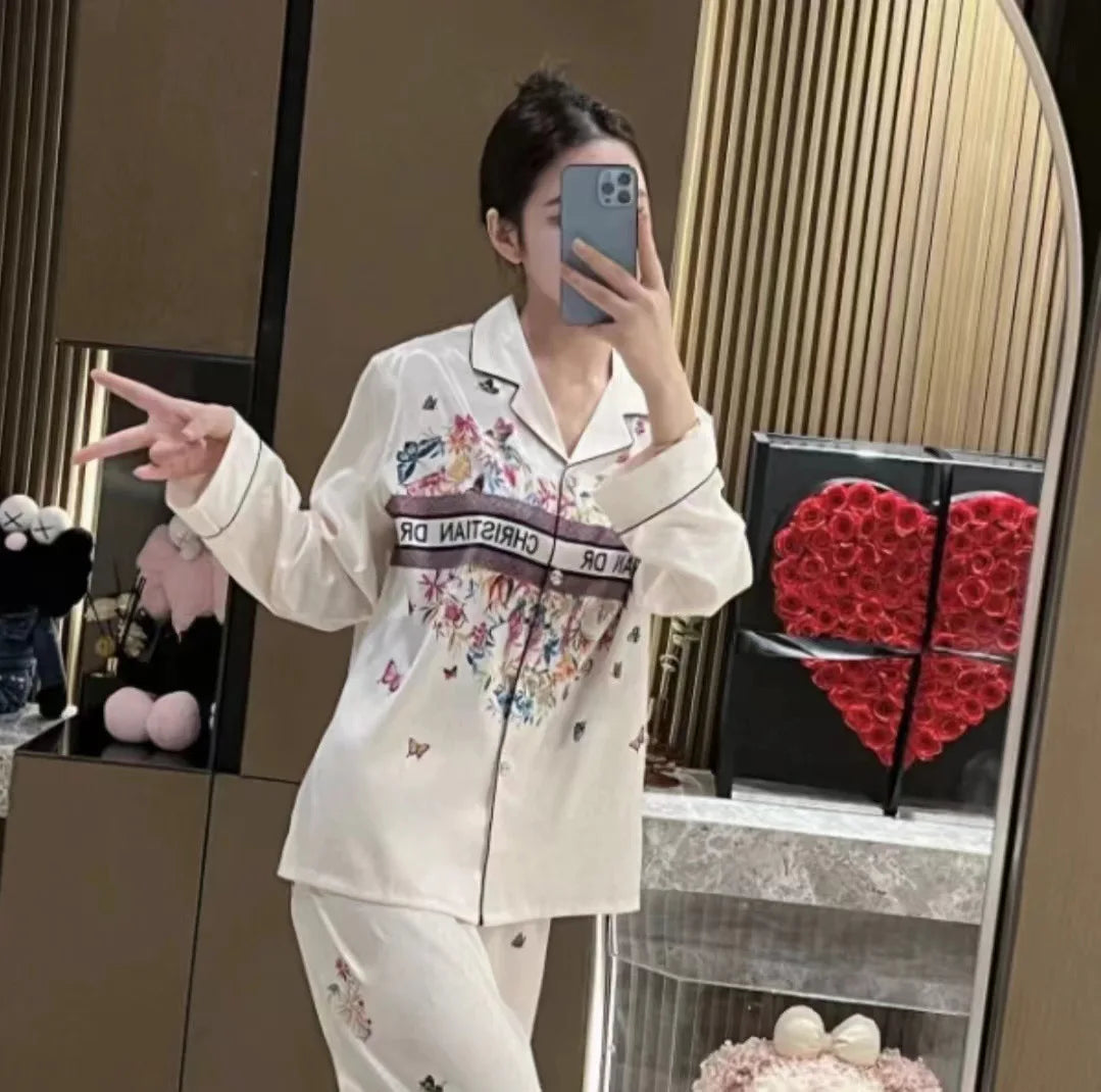 SAMWESTART Spring Cool Silk Women's Pajamas Set