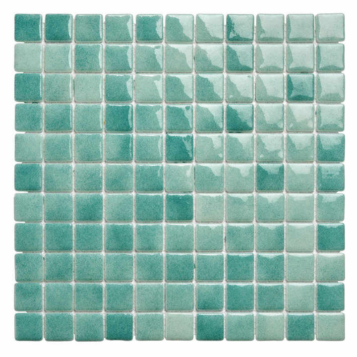 Modern luxury 4mm thick square orange blue glass mosaic tiles for swimming pool villa wall cladding 