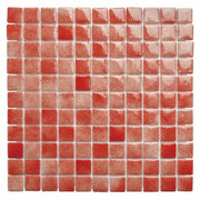 Modern luxury red and yellow 4mm thick square glass mosaic tiles for villa swimming pool, house wall and floor cladding 